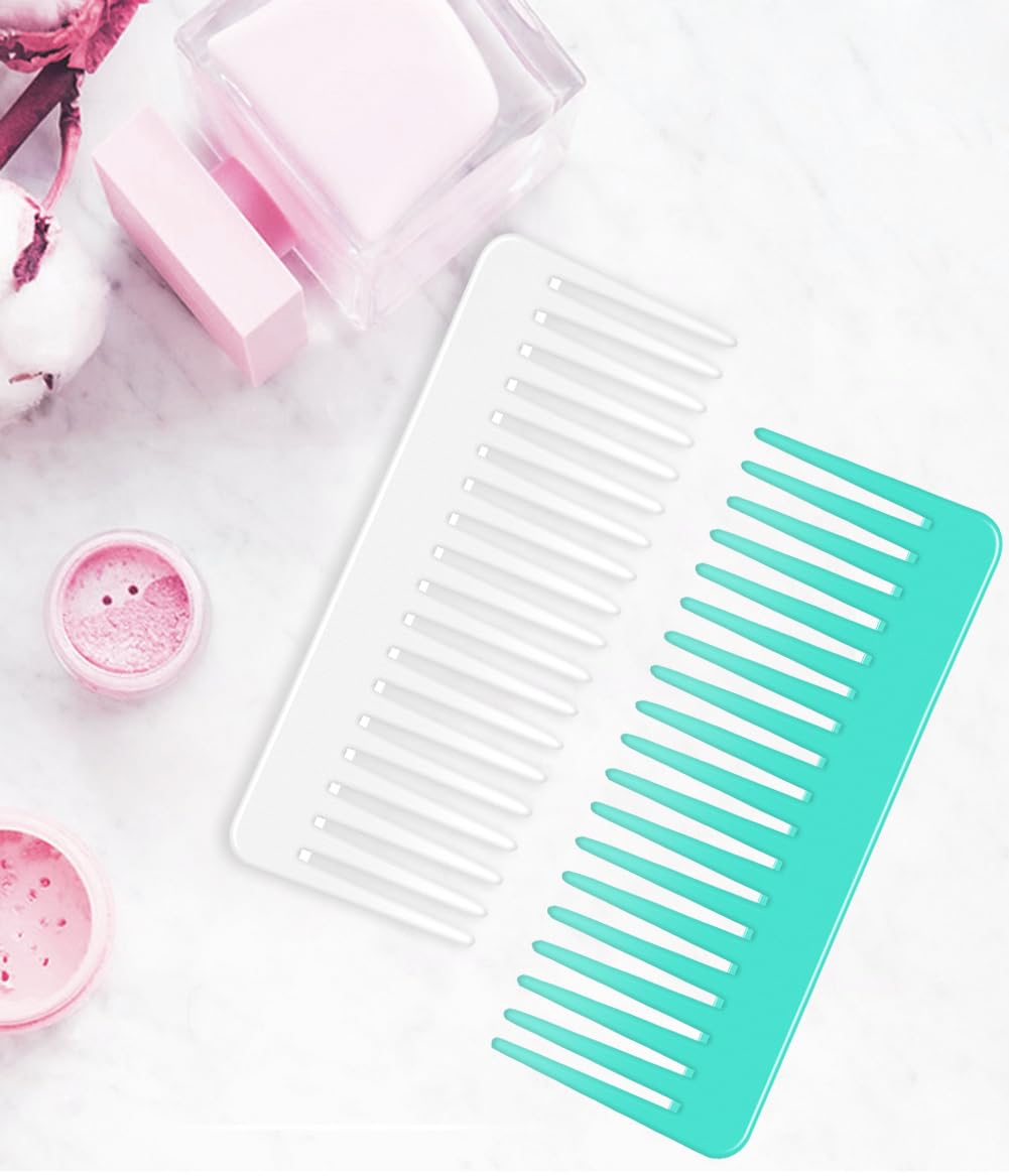 Wide Tooth And Large Detangling Comb Set For Long, Curly, Wet Hair - No Handle Styling, Shampoo, And Detangling Combs (2 Pieces
