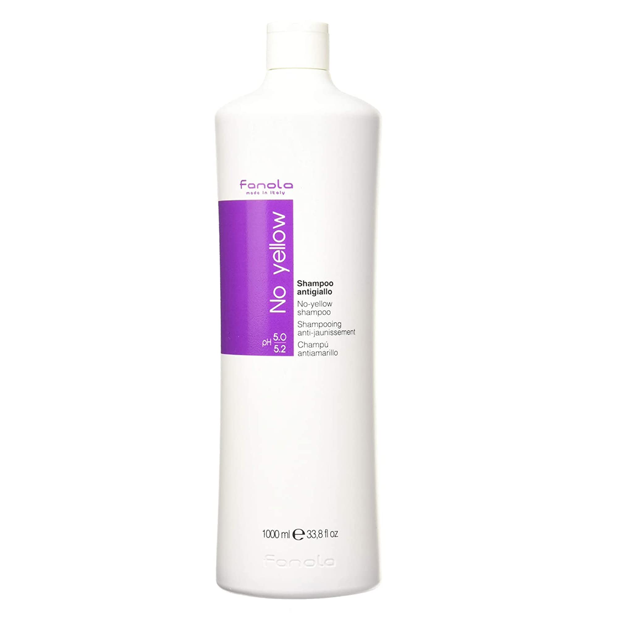 Fanola No Yellow Shampoo With Purple Violet Pigments To Eliminate Unwanted Yellow Tones & Brassiness In Platinum, Light Blonde, 