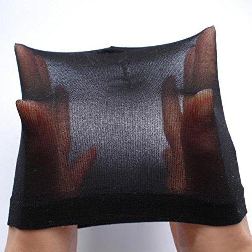 (6 Pack) Luxxii - Unisex Stocking Wig Caps For Women Nylon Mesh Stretch Elastic Snood (Black)