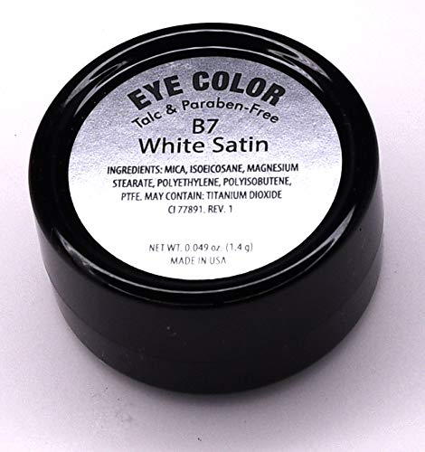 Pure Ziva White Satin Snowflake Pearl Shimmer Finish Pressed Powder Single Vegan Eyeshadow; Talc, Paraben & Cruelty Free