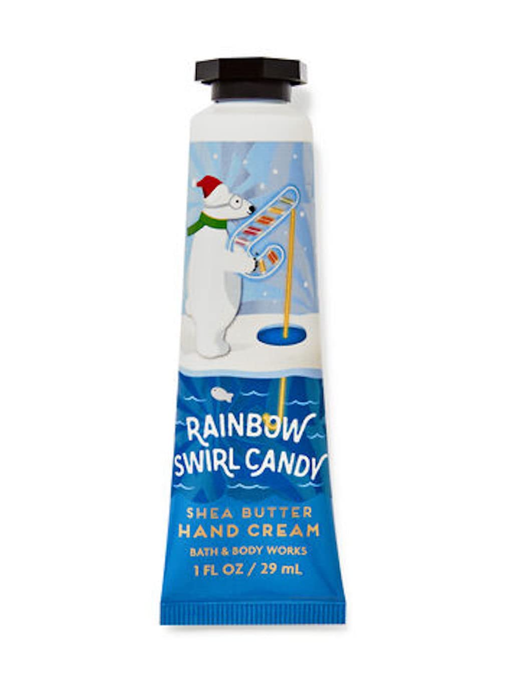 Bath & Body Works Rainbow Swirl Candy Shea Butter Travel Size Hand Cream 1Oz (Rainbow Swirl Candy)