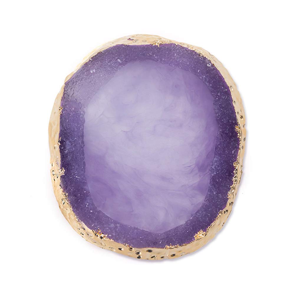 AKOAK 1 Pack Phnom Penh Resin Crystal Agate Palette Nail Art Gel Nail Polish Palette Nail Piece Display Tool,Purple