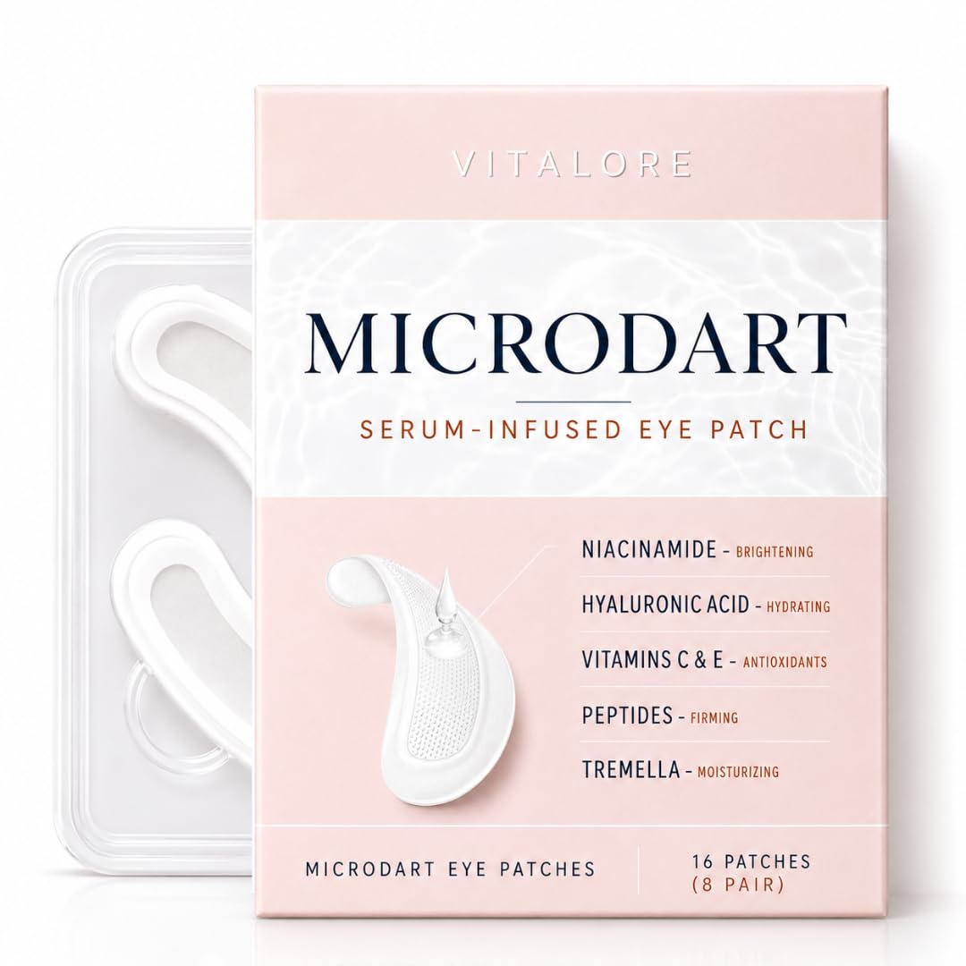 Microdart Under Eye Patches with Peptides  Vitamin C & E SerumInfused Dissolving Microneedle Eye Patches for Hydration and the