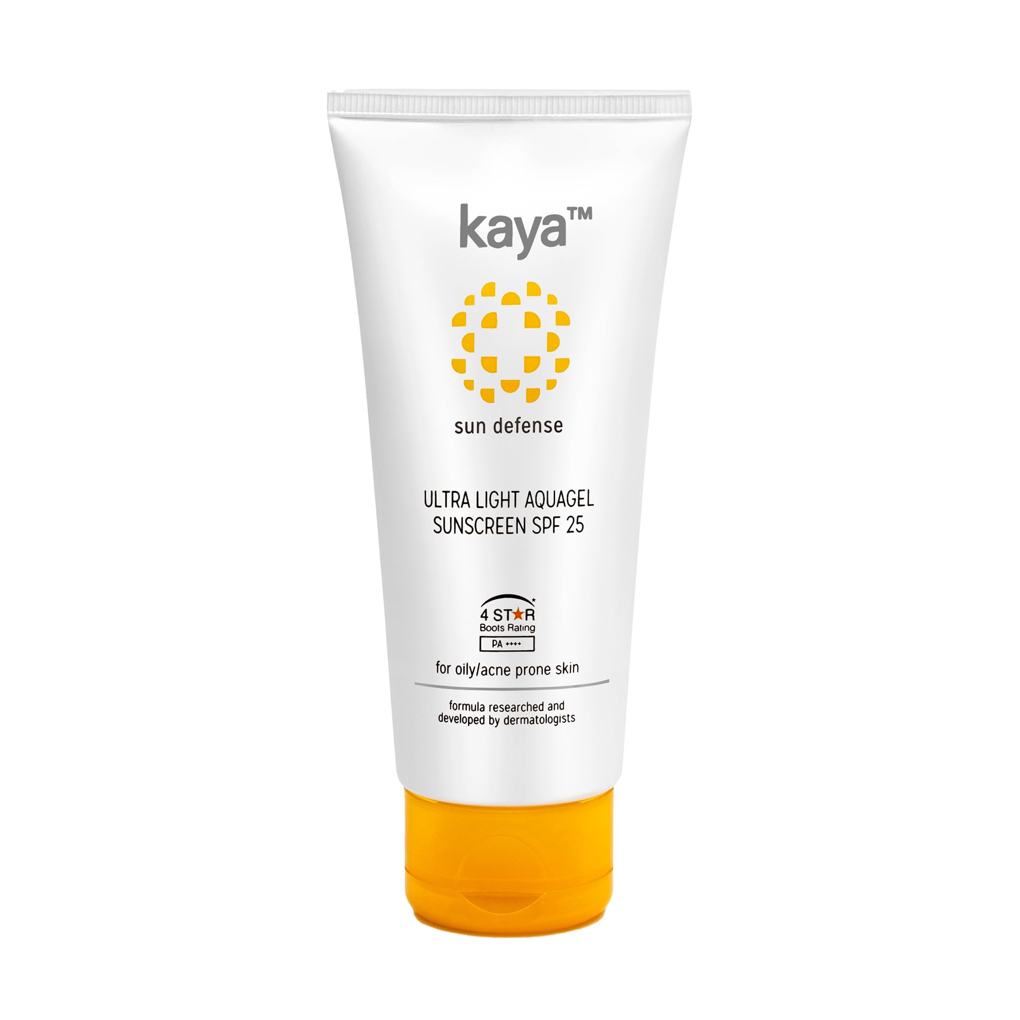 Kaya Ultra Light Aquagel Sunscreen With SPF25 50ml | Fragrance Free | NonGreasy | Does Not Clogs Pores | PA++++ | 4 Star Boots 