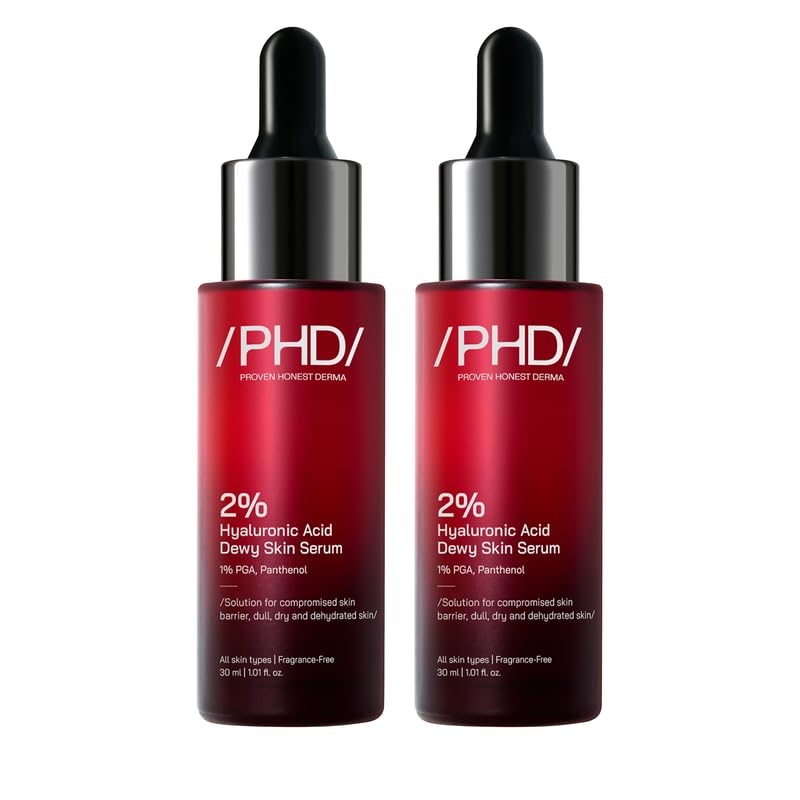 Proven Honest Derma/Phd/ 2% Hyaluronic Acid Dewy Skin Serum I 1% Pga & Panthenol Pack Of 2 (30Ml +30Ml)