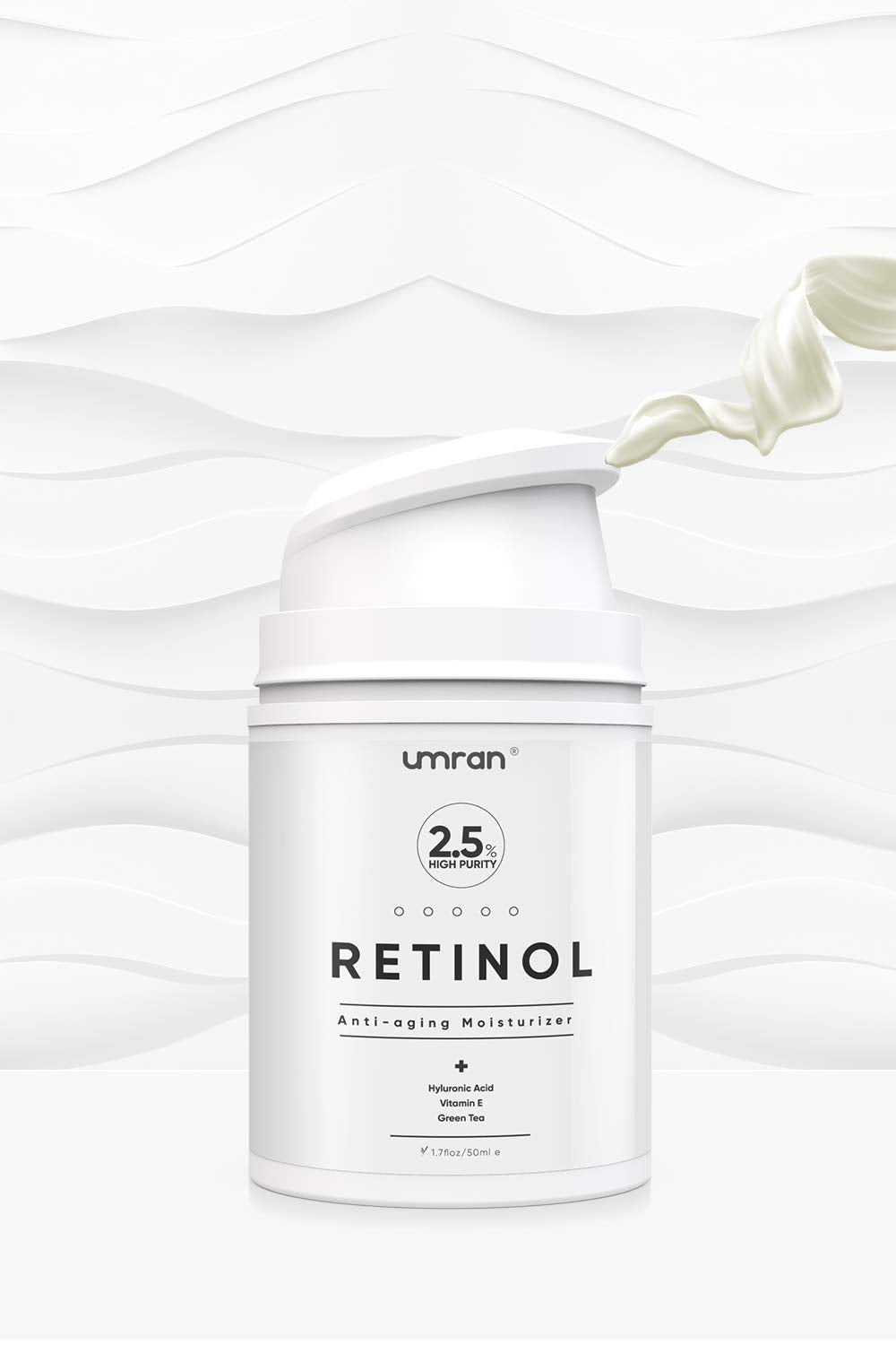 Umran Premium Retinol Cream, Anti-Aging Moisturizer Cream 2.5% for Face and Eye Care, Anti-Wrinkle Essence with Hyaluronic Acid,