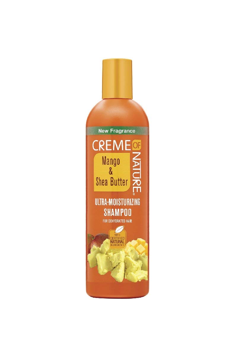 Shampoo with Mango & Shea Butter by Creme of Nature, Ultra Moisturizing for Dry Dehydrated Hair, 12 Fl Oz