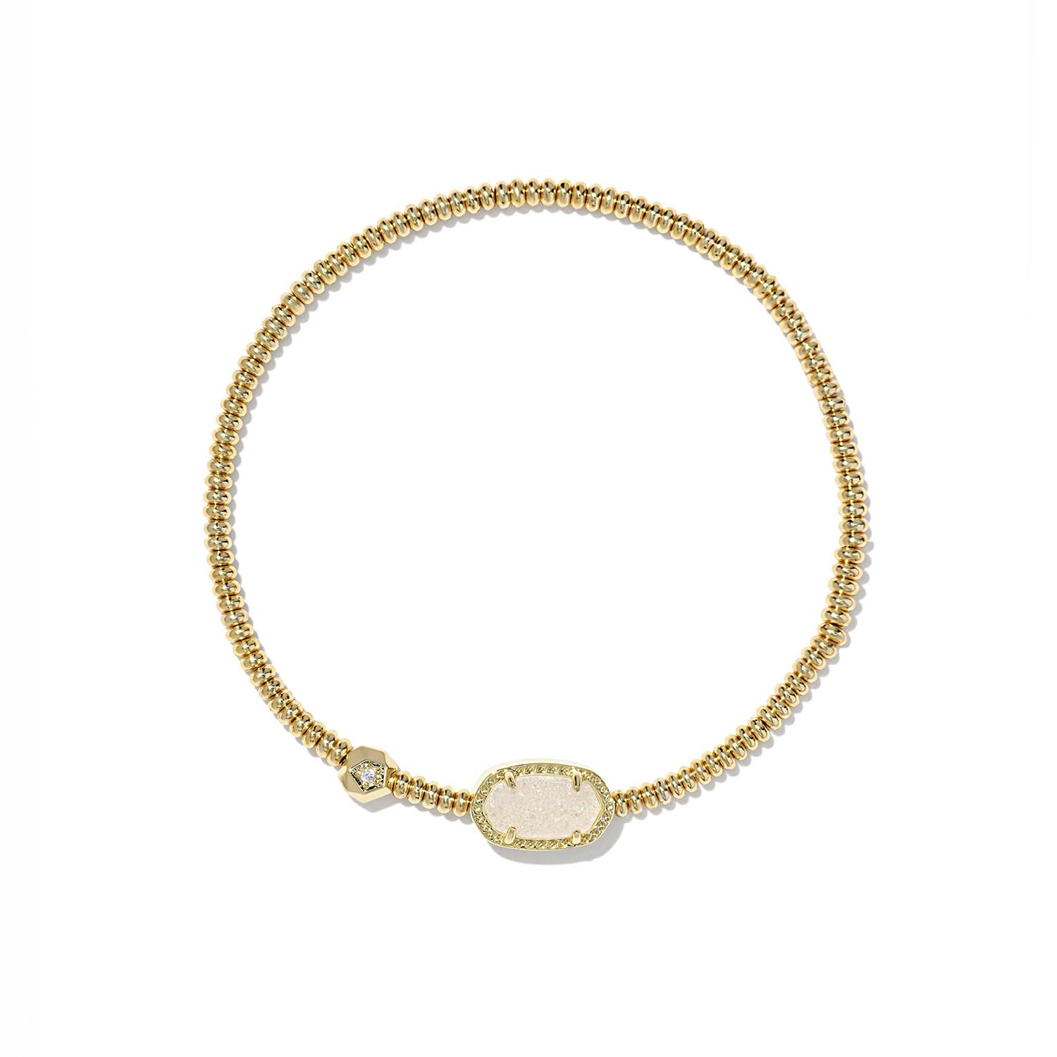 Kendra Scott Grayson Stretch Bracelet, 14k Gold Plated Brass, Drusy Quartz, Fashion Jewelry for Women