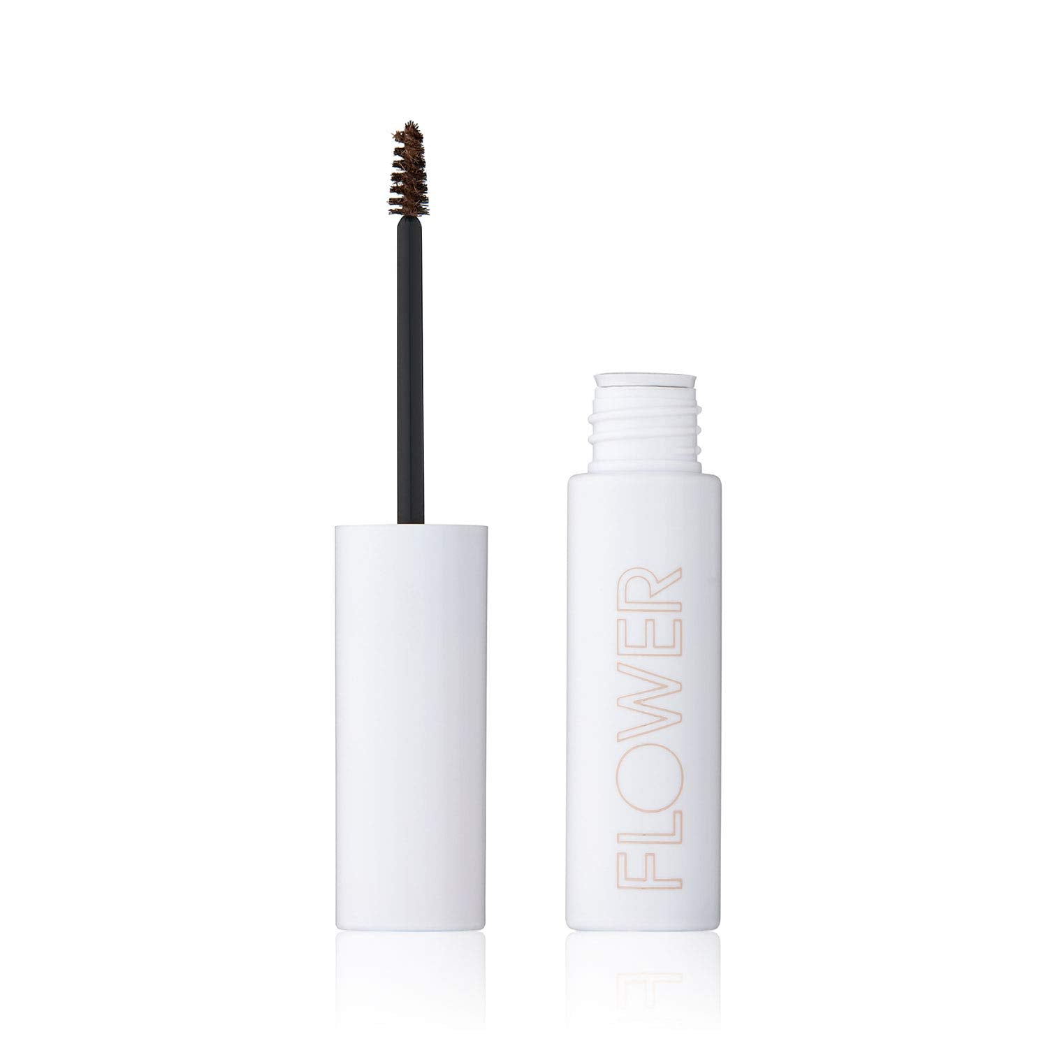 Eyebrow Gel By FLOWER Beauty | FIBER FIX BROW GEL | Tinted Brow Mascara & Fixative for Eyebrows | Vegan & Cruelty-Free | (Brunet