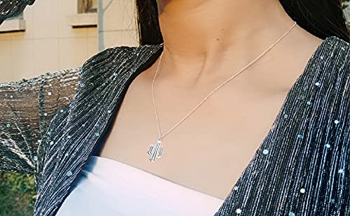 LANG XUAN Friendship Cactus Compass Necklace Message Card Butterfly Pendant Good Luck Elephant Pendant Chain Necklace with Gift