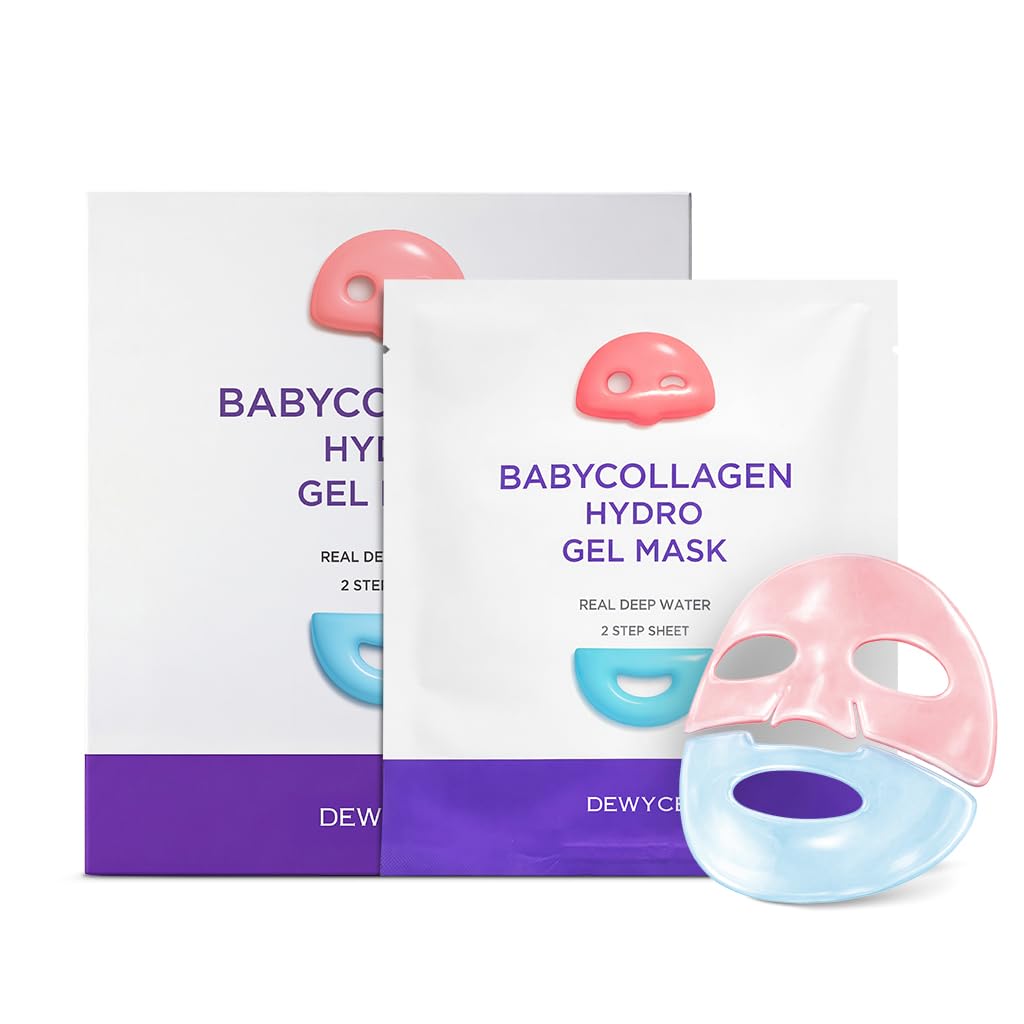 DEWYCEL BabyCollagen Hydro Gel Mask | 2Step Gel Face Mask for Hydration | Radiance & Lifting | Dewy, Bouncy Glass Skin | Overni