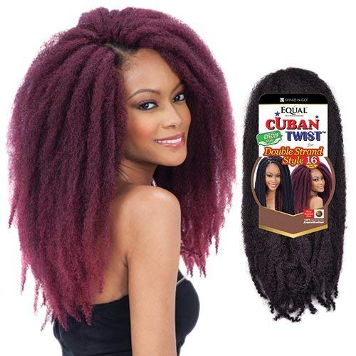 Freetress Equal Synthetic Hair Braids Double Strand Style Cuban Twist Braid 16'' (6-Pack, 2)