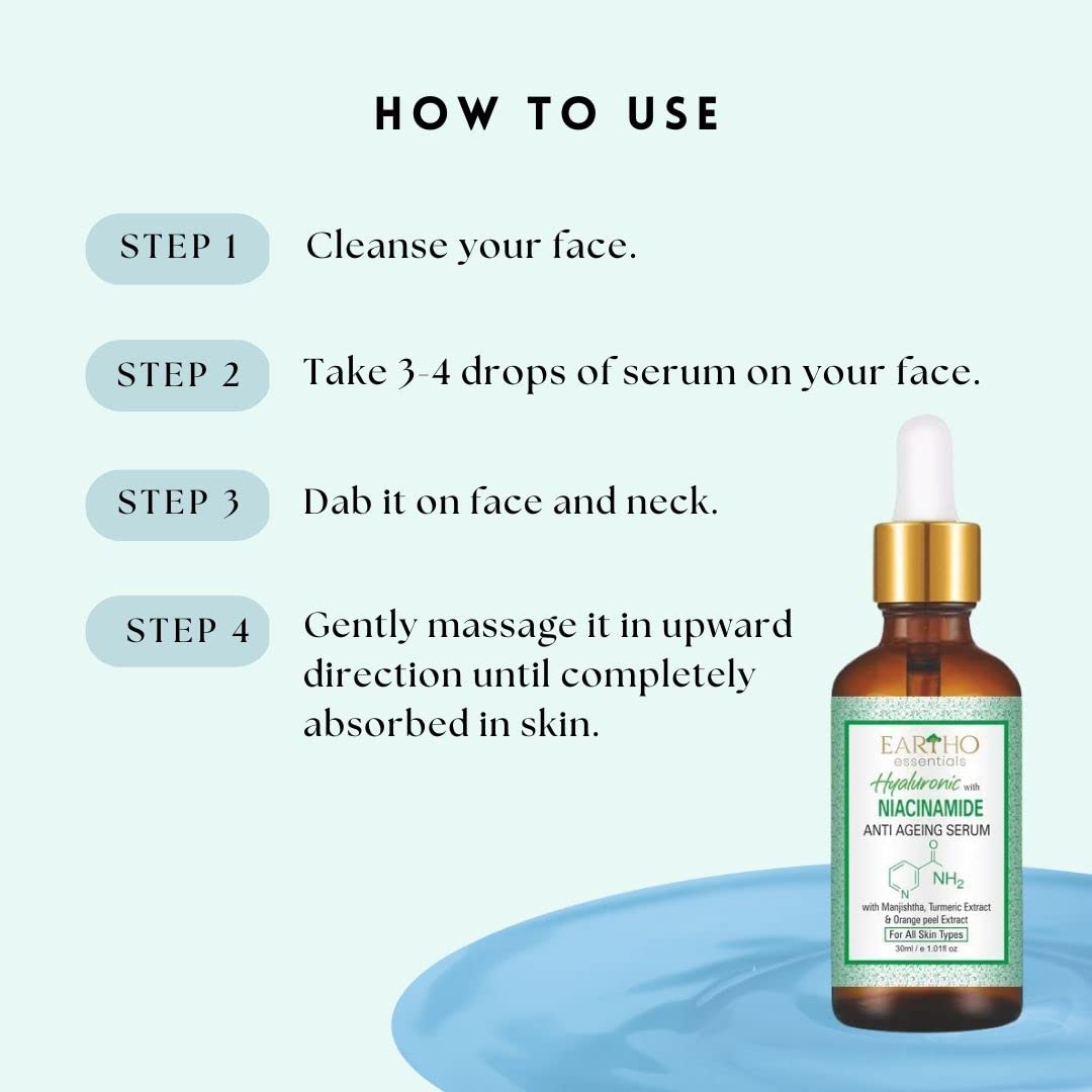 Eartho Essentials Ayurvedic Hyaluronic with Niacinamide Anti Ageing Serum 30 ML