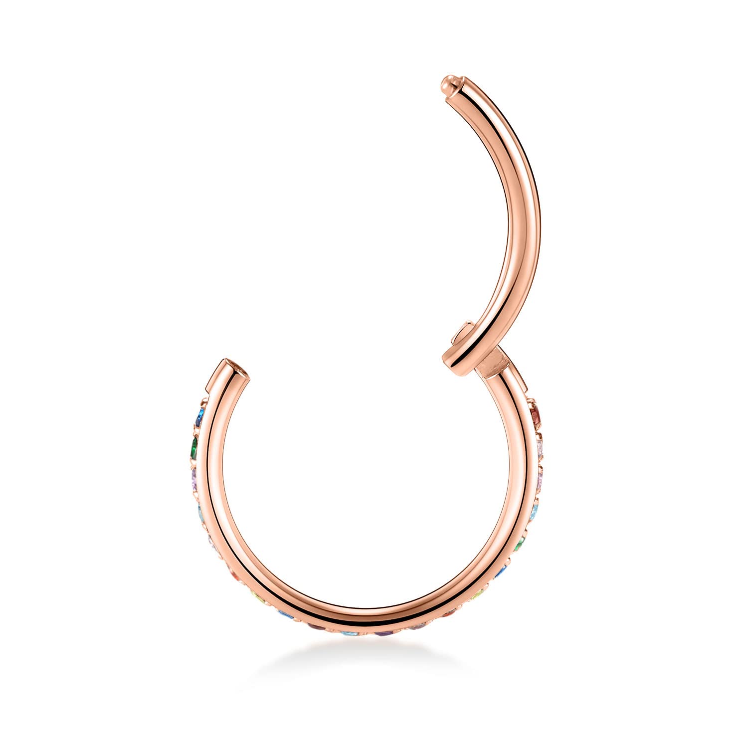 FUNLMO 20G Nose Rings Nose Hoop 8mm Septum Jewelry Septum Ring Septum Clicker Conch Nose Piercing Jewelry Surgical Steel Cartila