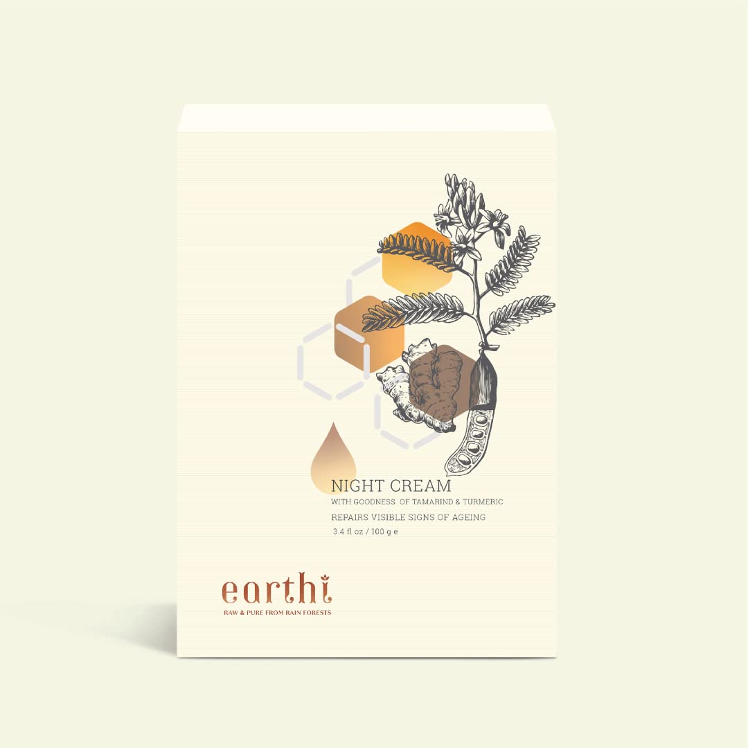 Earthi Tamarind And Turmeric Reviving Night Cream Reduces Dullness And Dark Spots (100 Ml) With Free Rose And Honey Face Wash Fo