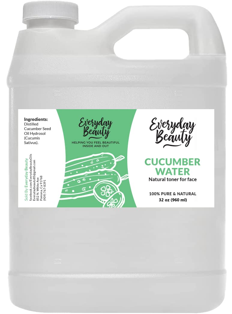 Cucumber Hydrosol Bulk - 32 Oz All Natural Hydrating Spray Mist For Face And Hair - 100% All Natural Cucumber Water