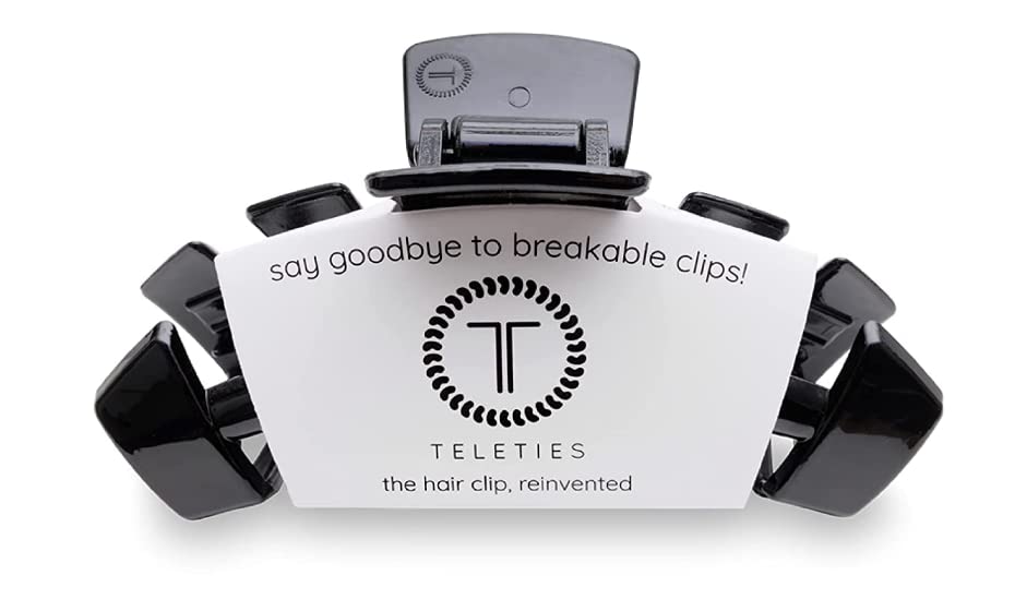 TELETIES - Tiny Hair Clip - Strong Grip, Bendable Teeth, Comfortable Curved Design - Ideal for Thin Hair, Kids, Half-up Hairstyl
