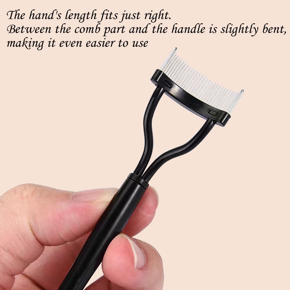KINGMAS Eyelash Comb Separator, Eye Lash Separator Eyelash Definer Mascara Comb Applicator With Cover - Arc Designed