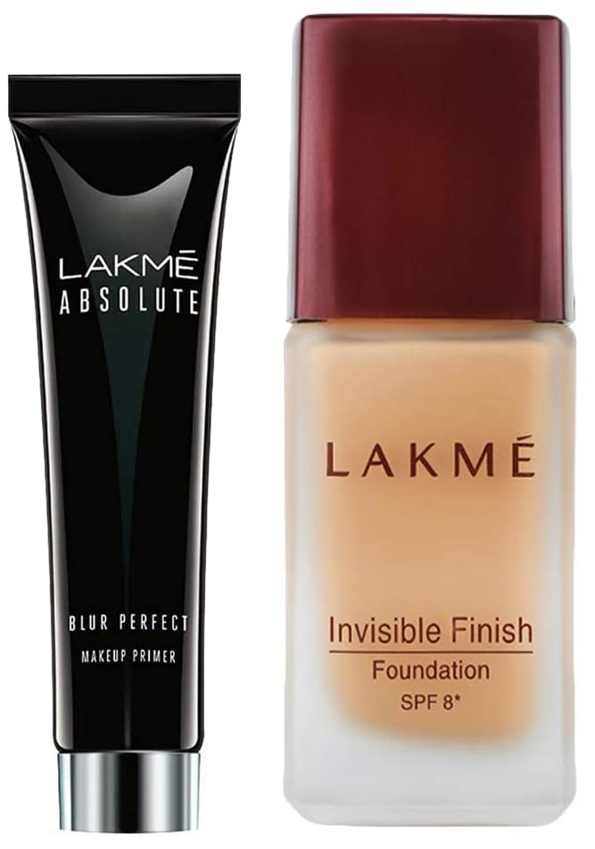 Lakm Invisible Cream Foundation For Acne Prone, Natural, Matte Finish, Peach, Foundation  25 Ml, Primer  10G, 1 Count