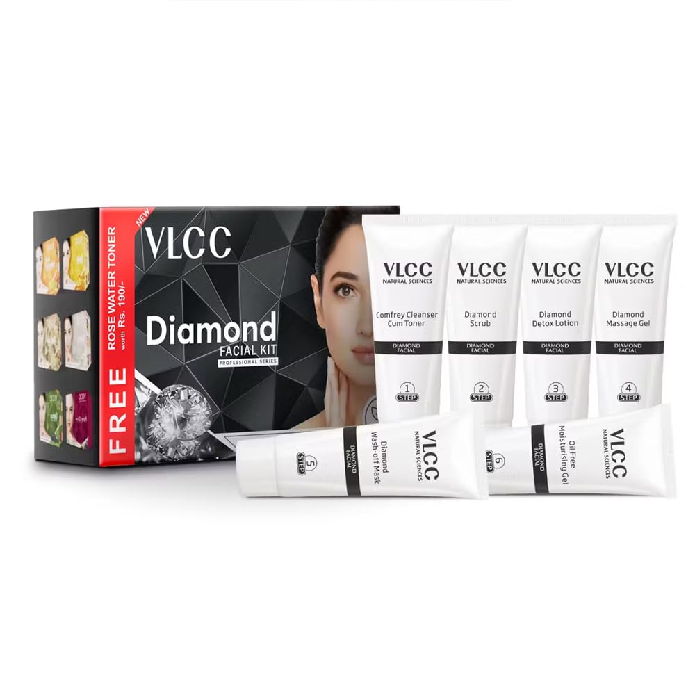 Vlcc Diamond Facial Kit + Free Rose Water Toner | 300Gm + 100Ml