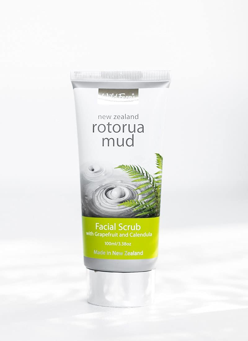 Wild Ferns Rotorua Mud Facial Scrub with Grapefruit & Calendula, 100 milliliters