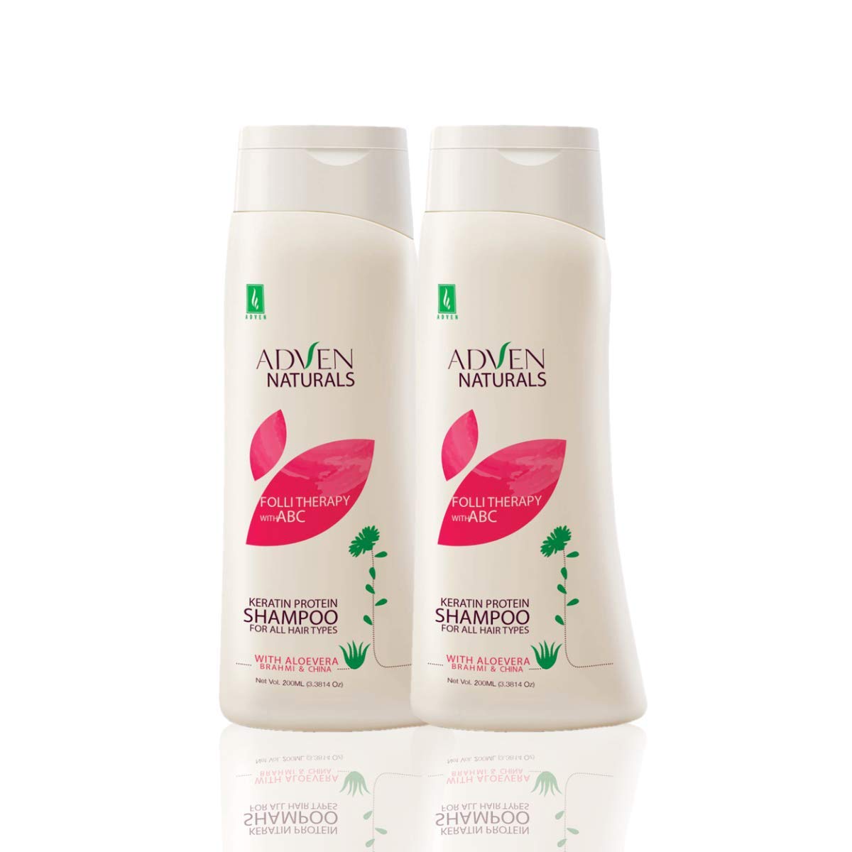 Adven Naturals Keratin Protein Shampoo With Abc 400Ml (200Mlx2)