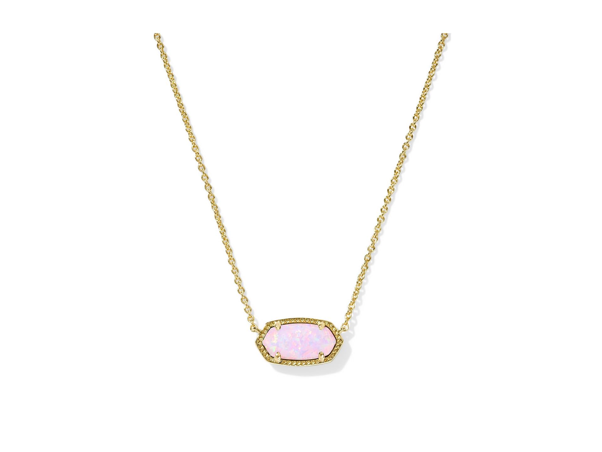 Kendra Scott, Womens, Elisa Necklace, Gold Blush Pink Opal, One Size