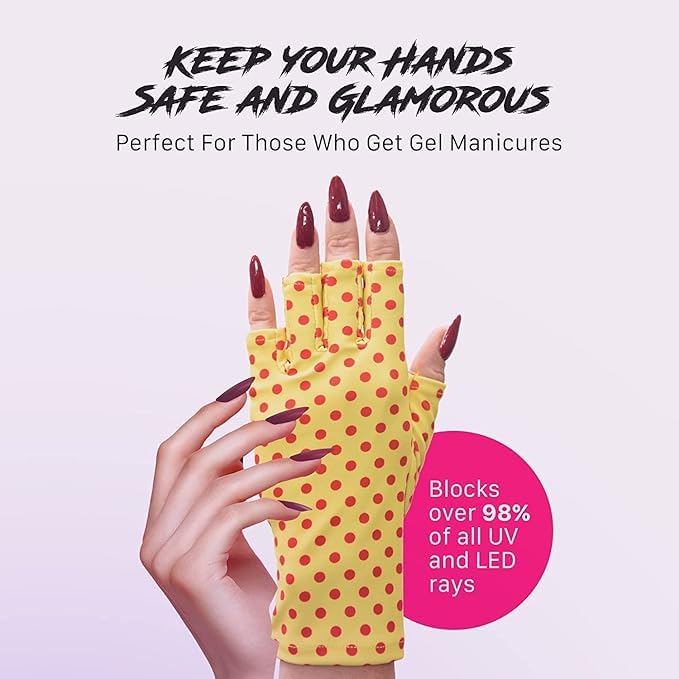 ManiGlovz - The Original UPF 50+ UV/LED Protective Gloves for Gel Manicures, Sun Protection Fingerless Gloves-Shield Skin from T