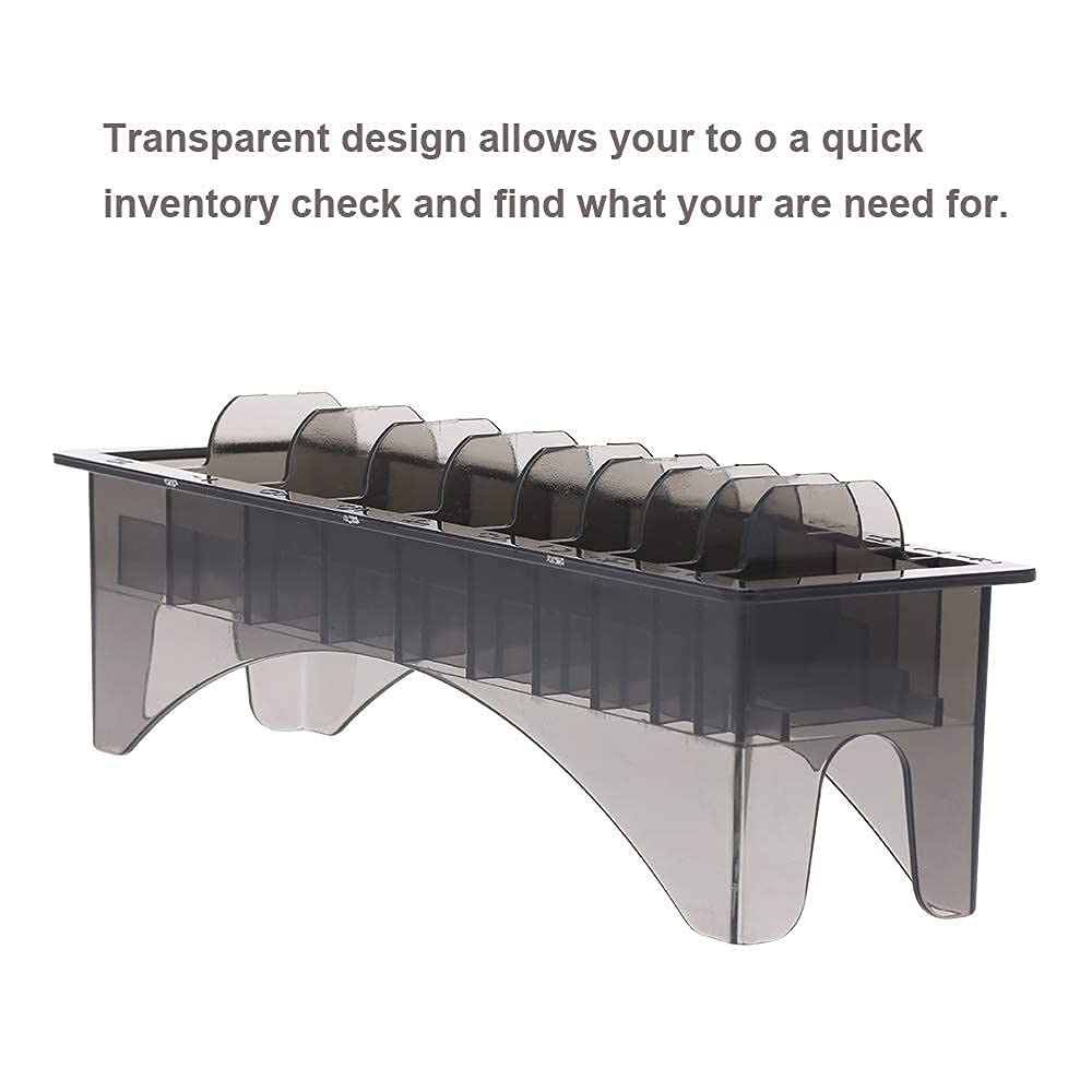 Rectangular Plastic Guide Comb Storage Box, Universal 10 Grid Base for Electric Hair Clipper Limit Comb Hair Tools Supplies Stor