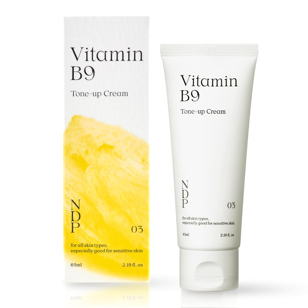 NATURAL DERMA PROJECT Makeup Primer Vitamin B9 Cream for Glowy (65ml / 2.19 Fl Oz) Korean Skincare, Tone Up, Glass Skin, Flawles