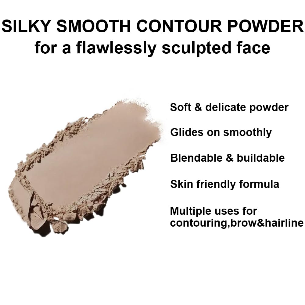 Mysense Single Contour Palette, Face Contour Kit With Mirror & Brush, Silky Smooth Contour Powder Makeup