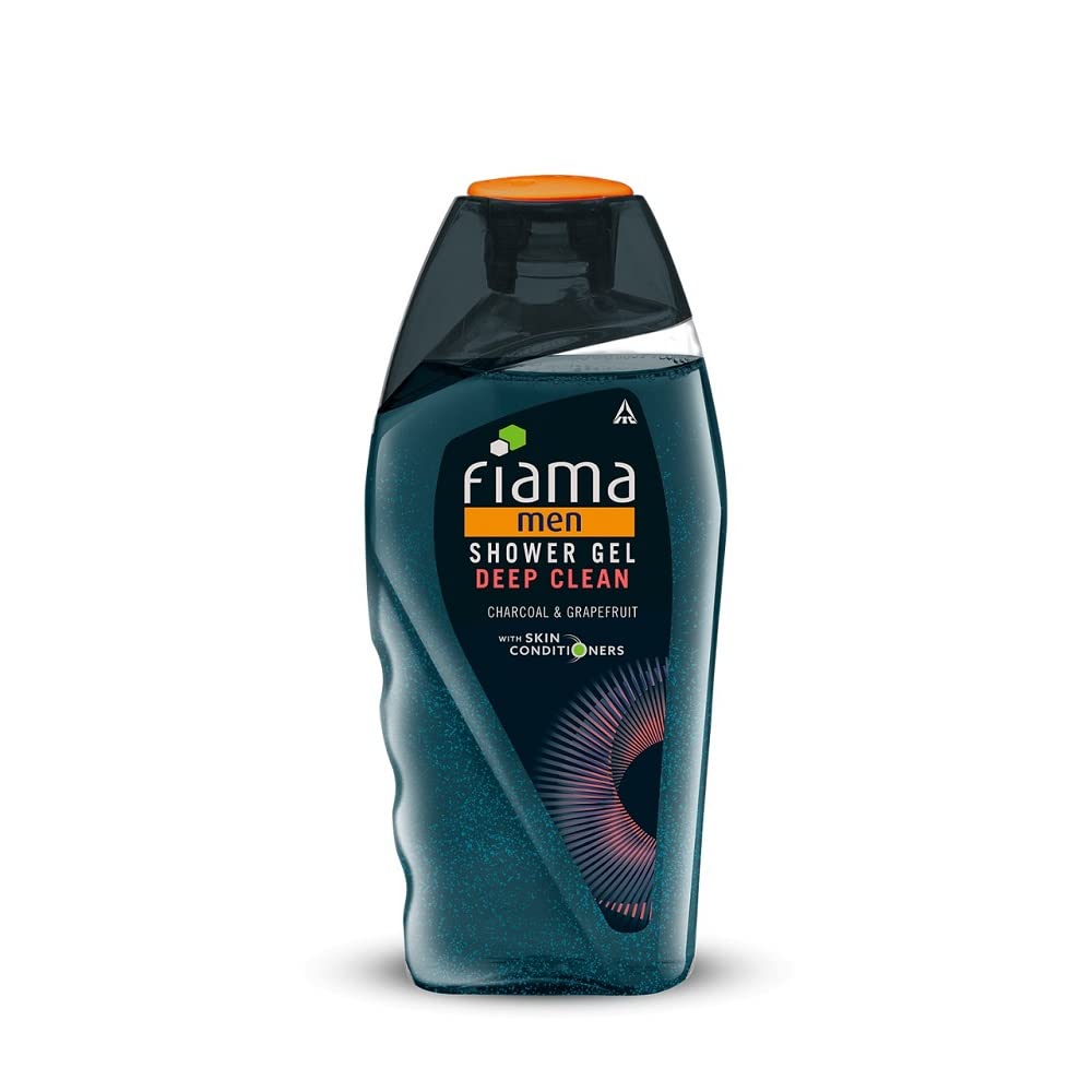 Fiama Men Body Wash Shower Gel Deep Clean, 250Ml, Body Wash For Men With Skin Conditioners And Goodness Of Charcoal & Grapefruit