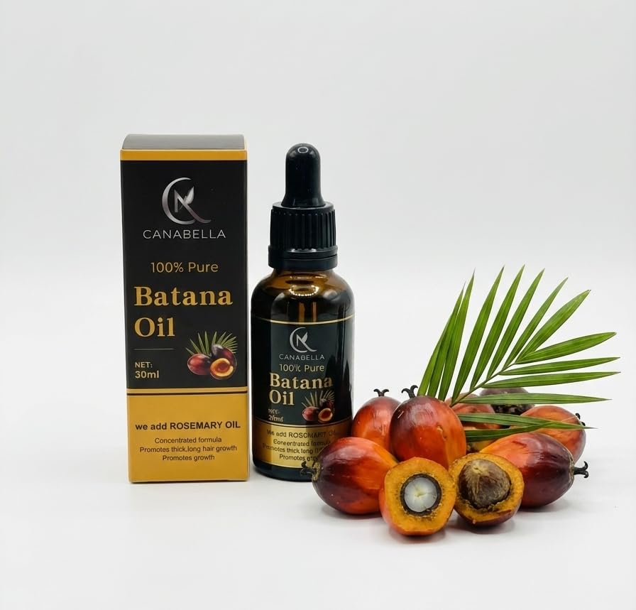 Canabella 100% Pure Batana Oil with Rosemary| Hair & Scalp Oil for All Hair Types | Moisturizing & Conditioning | 30ml