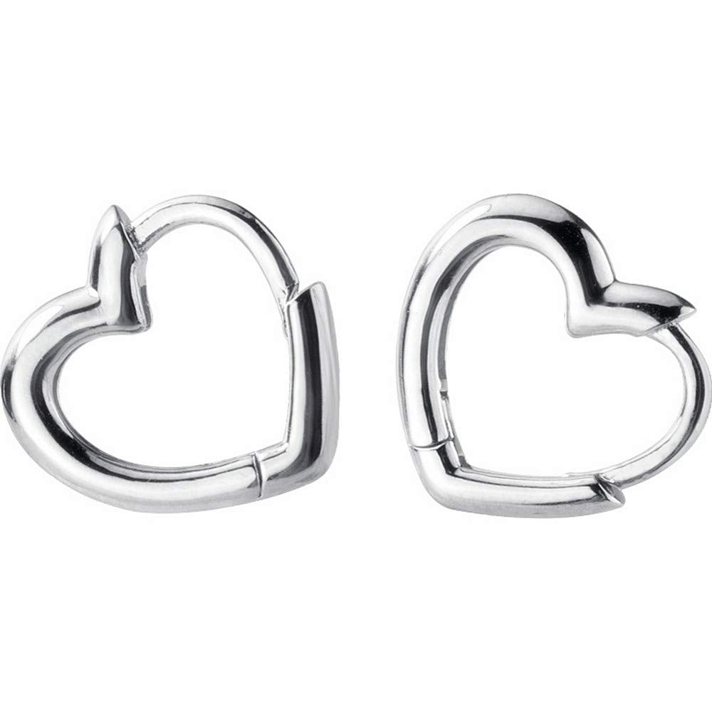 Dainty Love Heart Shaped Small Hoop Sleeper Earrings for Women Teen Girls 925 Sterling Silver 14K Daith Heart Cartilage Tragus C