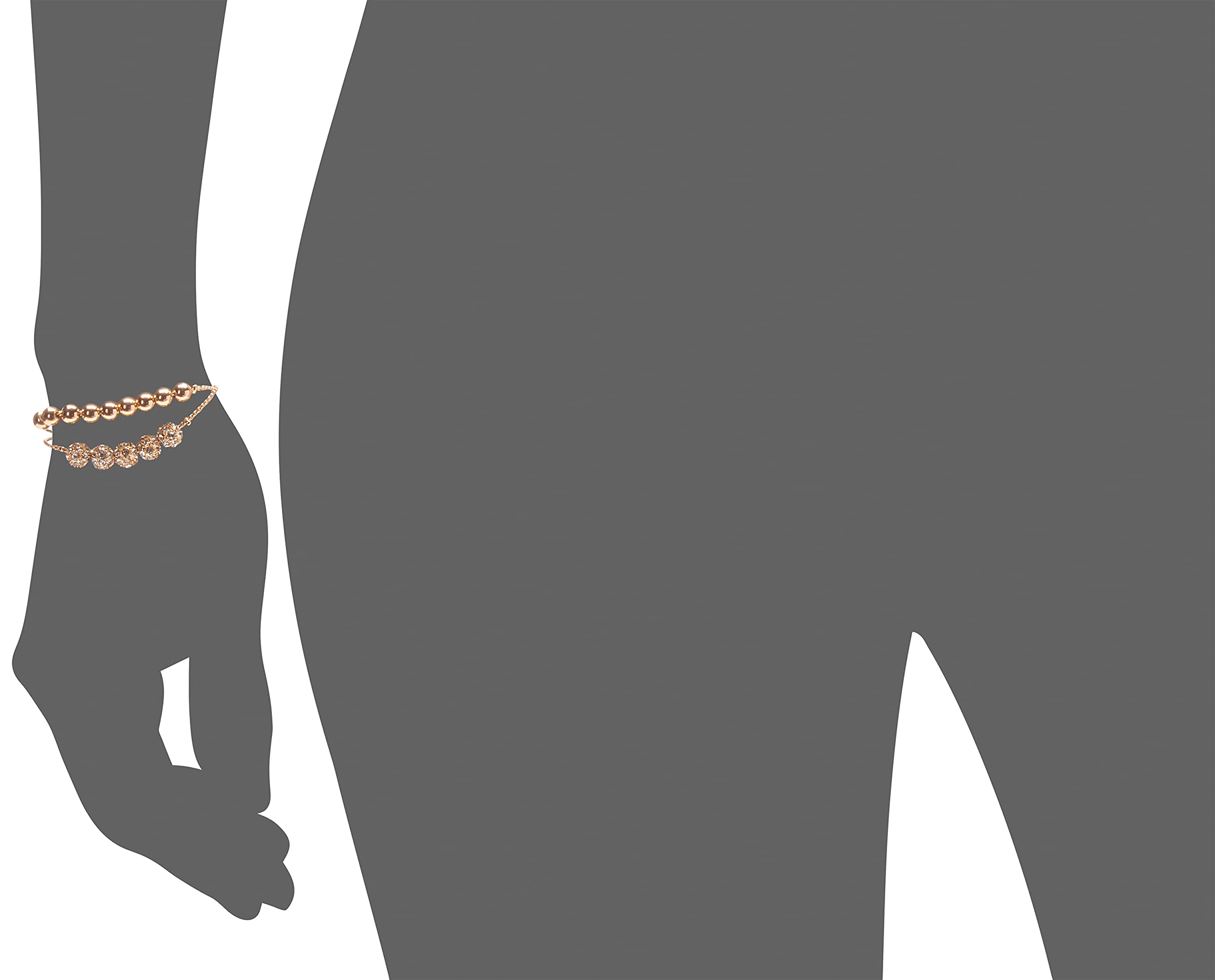 GUESS Gold-Tone Two Row Beaded Slider Bracelet