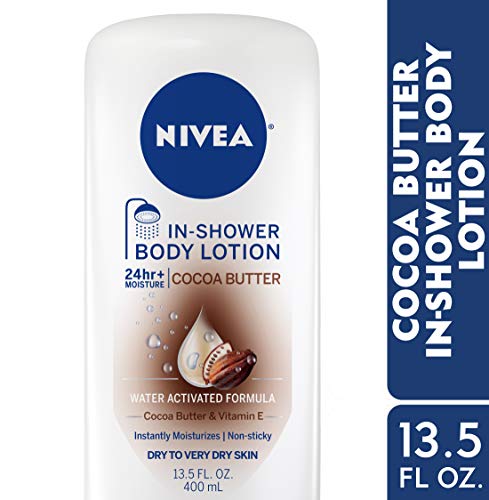 Nivea Cocoa Butter In Shower Lotion, Body Lotion For Dry Skin, 135 Fl Oz Bottle
