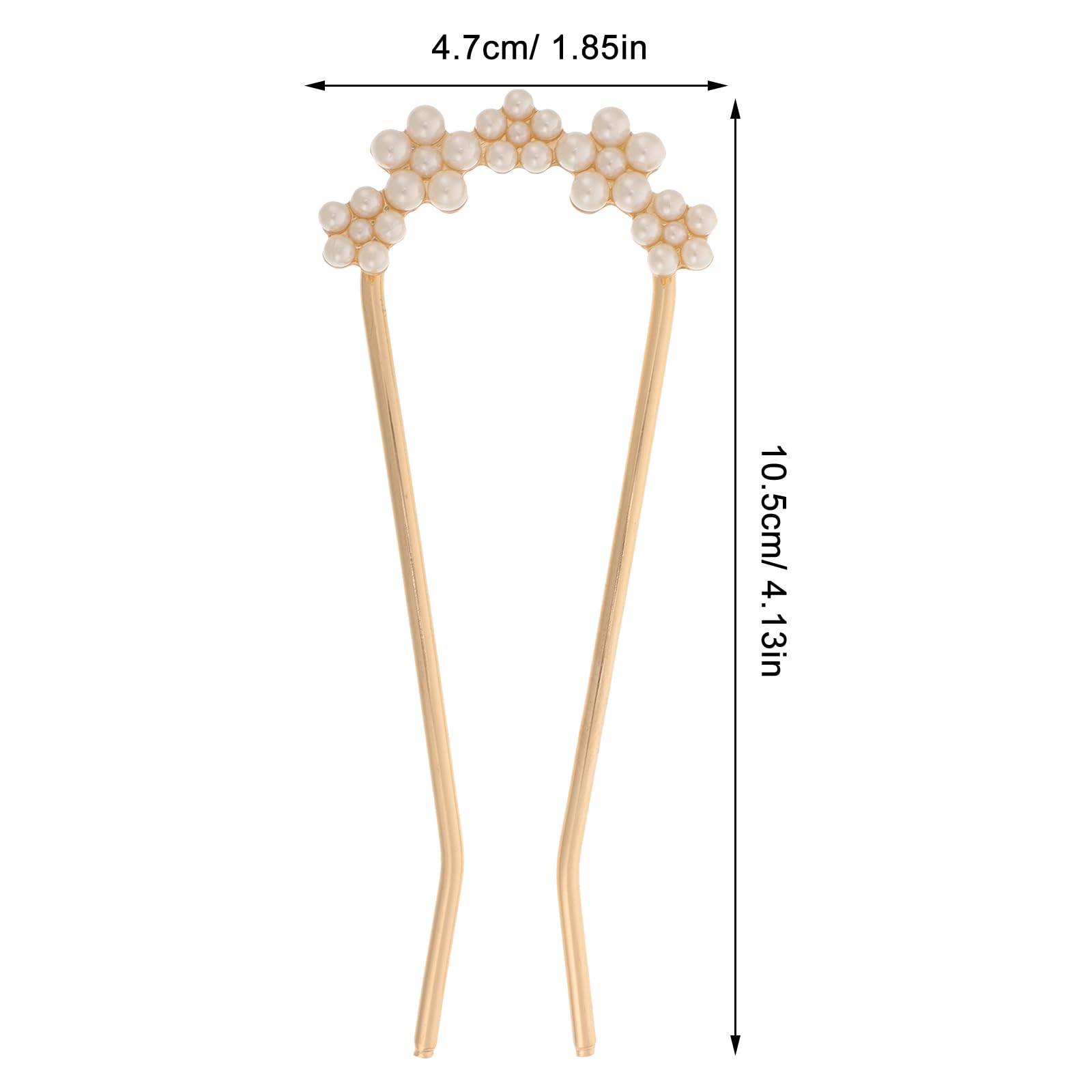 NOLITOY Pearl French Hair Pins, U Shaped Hair Fork Sticks Buns Updo Hair Accessories for Women Girls