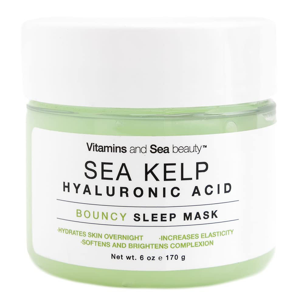 VITAMINS AND SEA BEAUTY, Hydrating Moisturizing Night Face Mask, Anti-Aging Overnight Facial with Hyaluronic Acid and Sea Kelp S