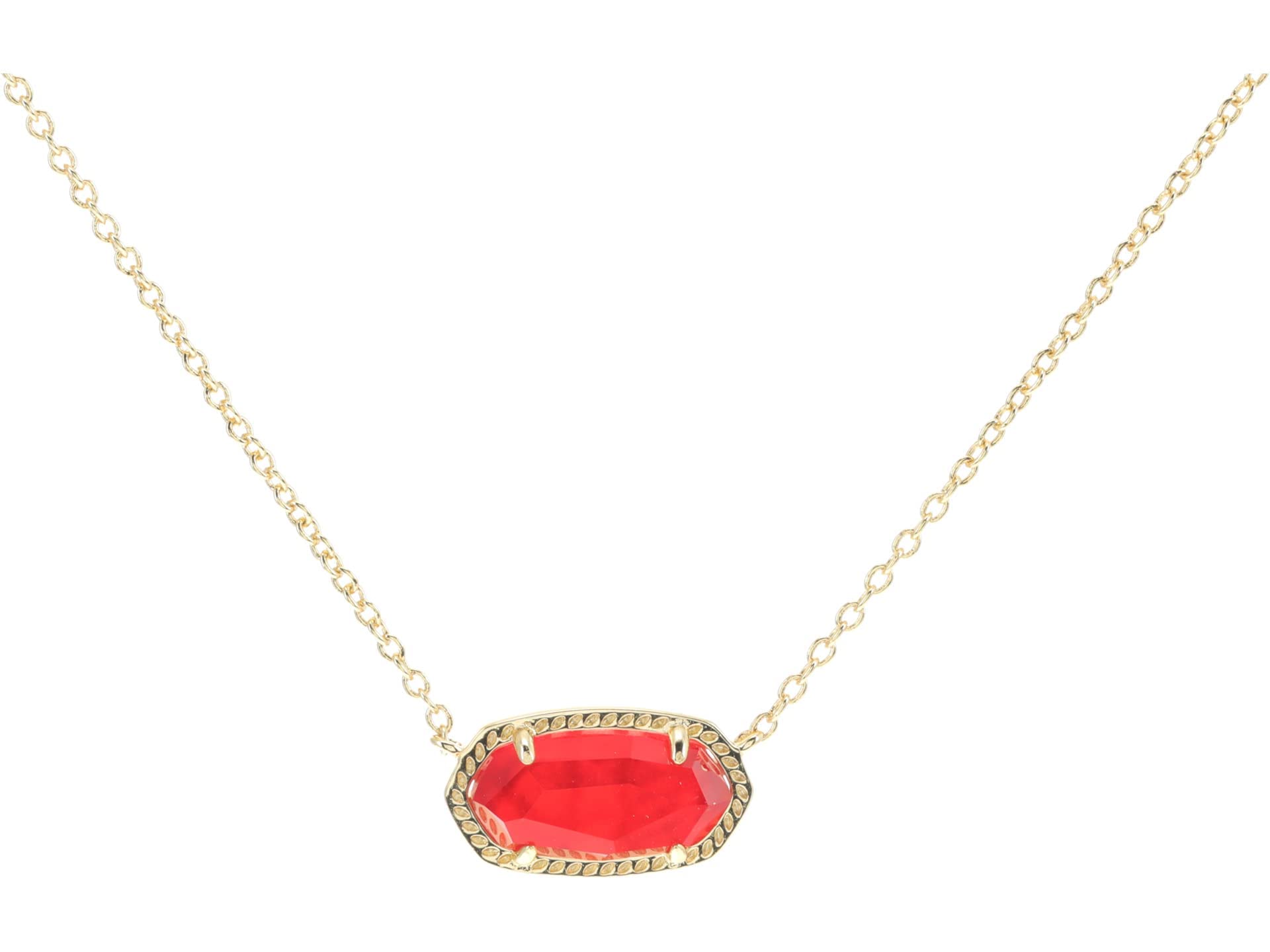 Kendra Scott Elisa Pendant Necklace for Women, Fashion Jewelry, 14k Gold-Plated, Red Illusion