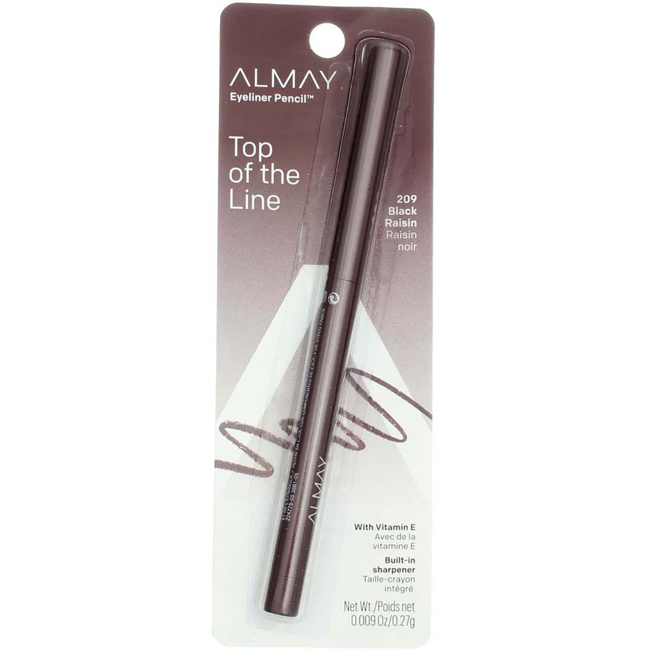 Almay Intense i-Color Liner, Black Raisin [209], 0.009 oz, Pencil