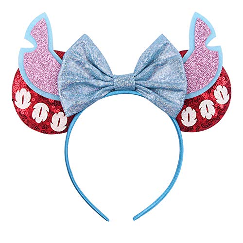 JIAHANG Mouse Ear Sequin Bow Headband, Cartoon Fly Wings Hair Band, Glittering Party Festival Decoration, Cosplay Costume Headwe