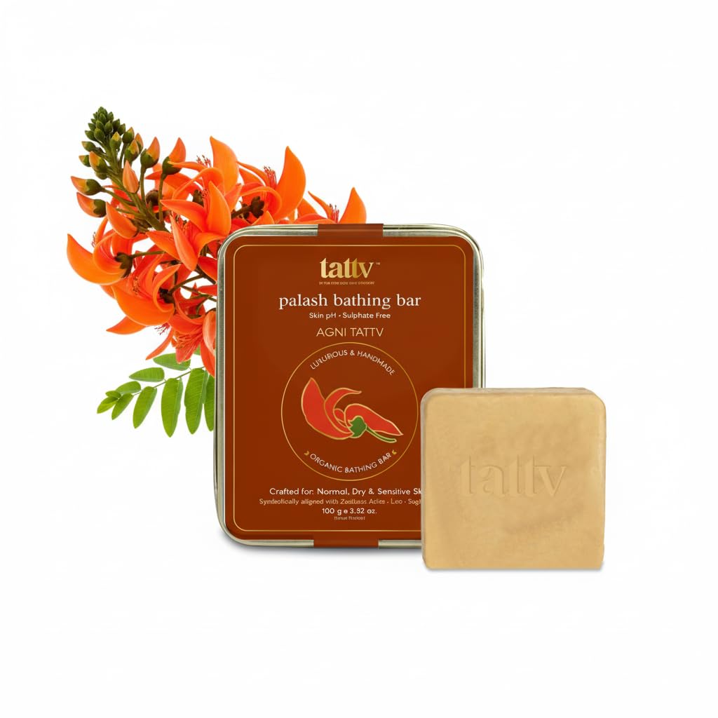 Tattv Palash Bathing Bar | Skin Ph | Beige Nature-Inspired Handmade Soap | Mild Everyday Bath Bar With Floral Aroma For Men & Wo