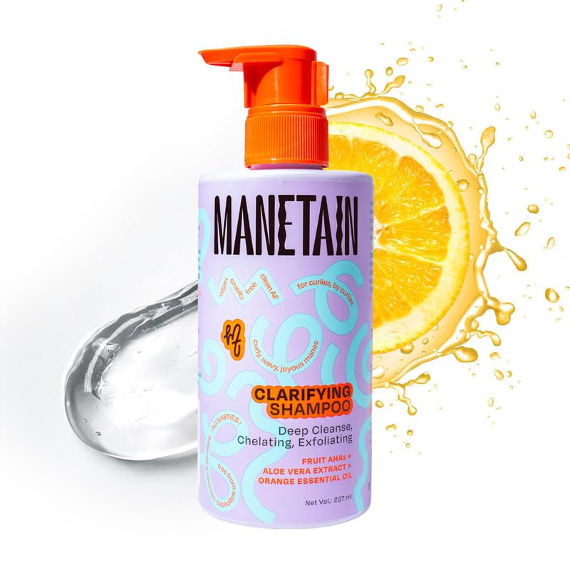 Manetain Clarifying Shampoo For All Hair Types 236Ml Sulphate Paraben And Toxin Free Mild Vegan Shampoo For Women, Men With Wavy