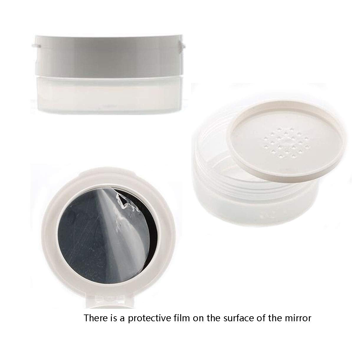 Akoak Capacity 35 Ml(1.18 Oz) Empty Reusable Plastic Loose Powder Compact Container Diy Makeup Powder Case With Sponge Powder Pu