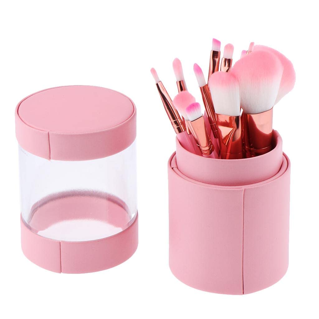 Ecomistiq 12 Pieces Eye Nose Face Makeup Brushes Blush Powder Foundation Brush Pink| Bags & Cases| |Health Beauty