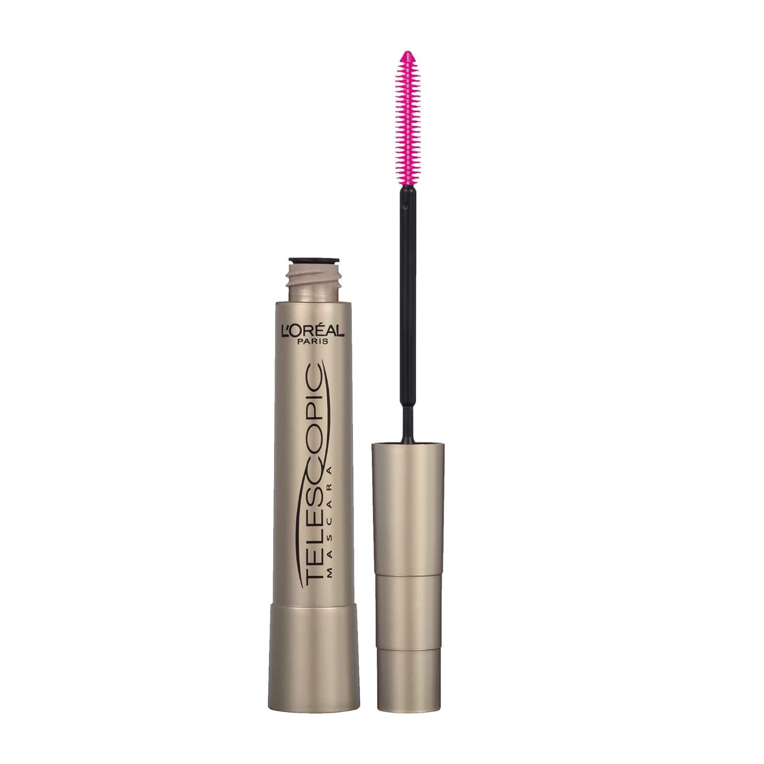 L'Oreal Paris Makeup Telescopic Original Lengthening, Lash Separating Mascara with Dual Precision Brush, Washable, Black Brown, 