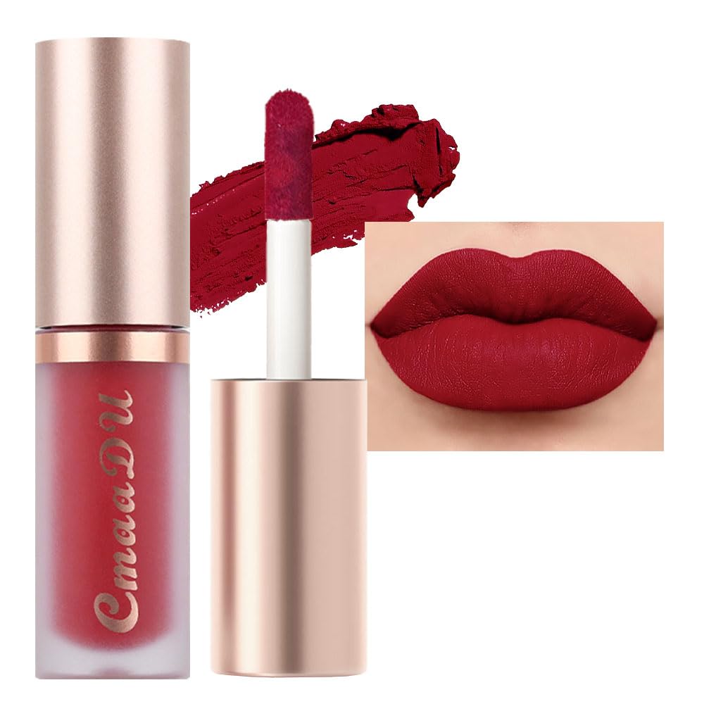 Evpct 1Pcs Sexy Red Matte Liquid Lipstick Lip Gloss Glossy Set For Black Women 24 Hour Silky Velvet Lipstick Labiales Matte Larg