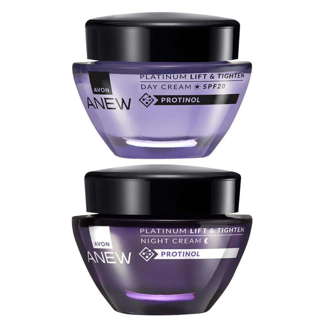 AVON Anew Platinum Lift & Tighten Day & Night Cream with Protinol, 2 x 1.7 fl oz