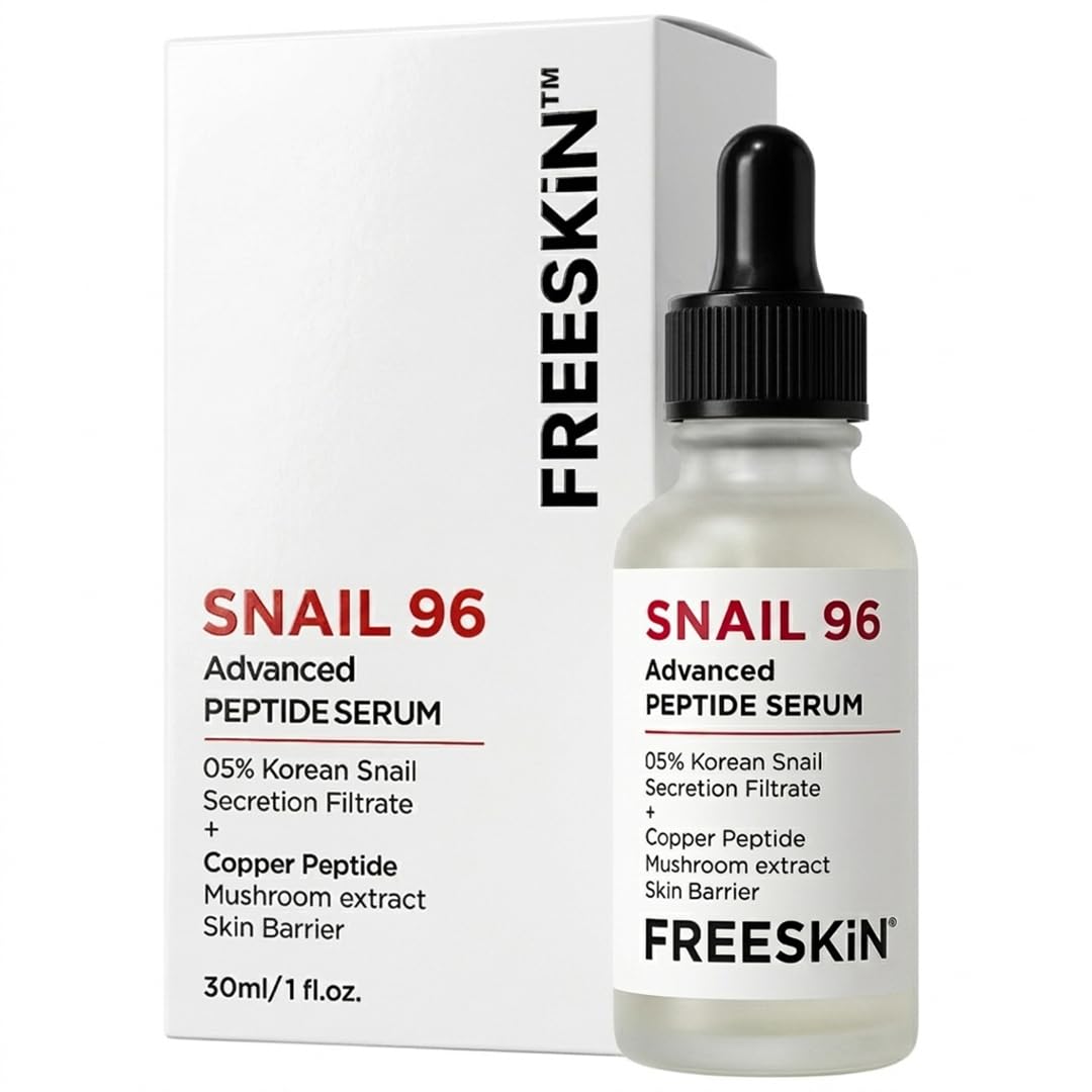 Freeskin 5% Snail Advanced Peptide Face Serum With Korean Snail Secretion Filtrate, Copper Peptide & Mushroom Extract | Boosts S