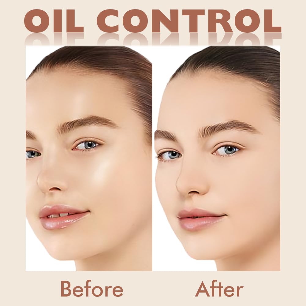 Kaely Oil Control Face Pressed Powder, Perfection Matte Compact Powder, Long Lasting Waterproof Finishing Powder Makeup, polvo c